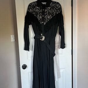 Lilia Smitty Black & Silver Fringe Western Dress